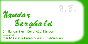 nandor berghold business card
